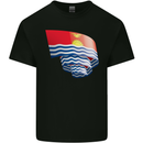 Curled Kiribati Flag Day Football Mens Cotton T-Shirt Tee Top Black
