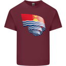 Curled Kiribati Flag Day Football Mens Cotton T-Shirt Tee Top Maroon
