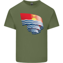 Curled Kiribati Flag Day Football Mens Cotton T-Shirt Tee Top Military Green