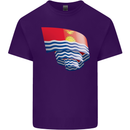 Curled Kiribati Flag Day Football Mens Cotton T-Shirt Tee Top Purple