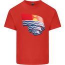 Curled Kiribati Flag Day Football Mens Cotton T-Shirt Tee Top Red
