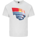 Curled Kiribati Flag Day Football Mens Cotton T-Shirt Tee Top White