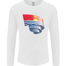 Curled Kiribati Flag Day Football Mens Long Sleeve T-Shirt White