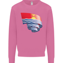 Curled Kiribati Flag Day Football Mens Sweatshirt Jumper Azalea