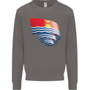 Curled Kiribati Flag Day Football Mens Sweatshirt Jumper Charcoal