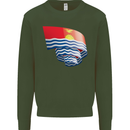 Curled Kiribati Flag Day Football Mens Sweatshirt Jumper Forest Green