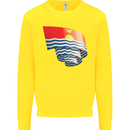 Curled Kiribati Flag Day Football Mens Sweatshirt Jumper Yellow