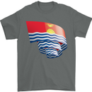 Curled Kiribati Flag Day Football Mens T-Shirt 100% Cotton Charcoal