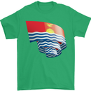 Curled Kiribati Flag Day Football Mens T-Shirt 100% Cotton Irish Green