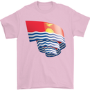 Curled Kiribati Flag Day Football Mens T-Shirt 100% Cotton Light Pink