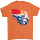 Curled Kiribati Flag Day Football Mens T-Shirt 100% Cotton Orange