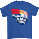 Curled Kiribati Flag Day Football Mens T-Shirt 100% Cotton Royal Blue