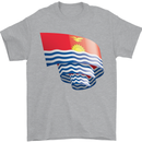 Curled Kiribati Flag Day Football Mens T-Shirt 100% Cotton Sports Grey