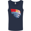 Curled Kiribati Flag Day Football Mens Vest Tank Top Navy Blue
