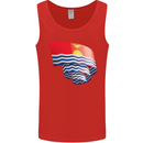 Curled Kiribati Flag Day Football Mens Vest Tank Top Red