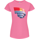 Curled Kiribati Flag Day Football Womens Petite Cut T-Shirt Azalea
