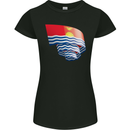 Curled Kiribati Flag Day Football Womens Petite Cut T-Shirt Black