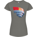 Curled Kiribati Flag Day Football Womens Petite Cut T-Shirt Charcoal