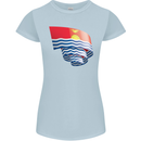 Curled Kiribati Flag Day Football Womens Petite Cut T-Shirt Light Blue