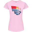 Curled Kiribati Flag Day Football Womens Petite Cut T-Shirt Light Pink