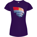 Curled Kiribati Flag Day Football Womens Petite Cut T-Shirt Purple