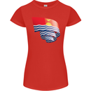 Curled Kiribati Flag Day Football Womens Petite Cut T-Shirt Red
