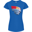 Curled Kiribati Flag Day Football Womens Petite Cut T-Shirt Royal Blue