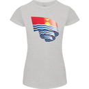 Curled Kiribati Flag Day Football Womens Petite Cut T-Shirt Sports Grey