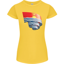 Curled Kiribati Flag Day Football Womens Petite Cut T-Shirt Yellow