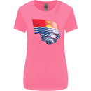 Curled Kiribati Flag Day Football Womens Wider Cut T-Shirt Azalea
