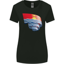 Curled Kiribati Flag Day Football Womens Wider Cut T-Shirt Black