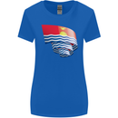 Curled Kiribati Flag Day Football Womens Wider Cut T-Shirt Royal Blue