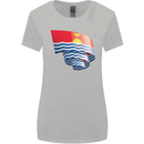 Curled Kiribati Flag Day Football Womens Wider Cut T-Shirt Sports Grey
