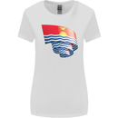 Curled Kiribati Flag Day Football Womens Wider Cut T-Shirt White