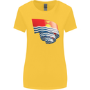 Curled Kiribati Flag Day Football Womens Wider Cut T-Shirt Yellow