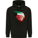 Curled Kuwait Flag Kuwaiti Day Football Childrens Kids Hoodie Black