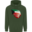 Curled Kuwait Flag Kuwaiti Day Football Childrens Kids Hoodie Forest Green