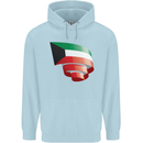 Curled Kuwait Flag Kuwaiti Day Football Childrens Kids Hoodie Light Blue