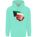 Curled Kuwait Flag Kuwaiti Day Football Childrens Kids Hoodie Peppermint