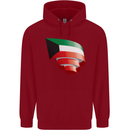 Curled Kuwait Flag Kuwaiti Day Football Childrens Kids Hoodie Red