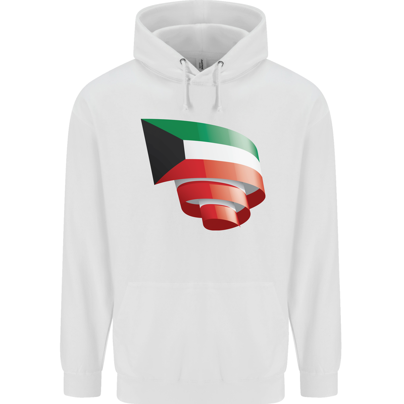 Curled Kuwait Flag Kuwaiti Day Football Childrens Kids Hoodie White