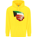 Curled Kuwait Flag Kuwaiti Day Football Childrens Kids Hoodie Yellow