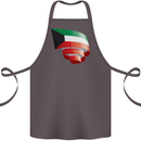 Curled Kuwait Flag Kuwaiti Day Football Cotton Apron 100% Organic Dark Grey