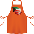 Curled Kuwait Flag Kuwaiti Day Football Cotton Apron 100% Organic Orange