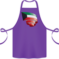 Curled Kuwait Flag Kuwaiti Day Football Cotton Apron 100% Organic Purple
