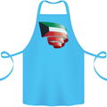 Curled Kuwait Flag Kuwaiti Day Football Cotton Apron 100% Organic Turquoise