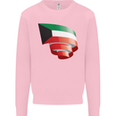 Curled Kuwait Flag Kuwaiti Day Football Kids Sweatshirt Jumper Light Pink