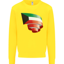 Curled Kuwait Flag Kuwaiti Day Football Kids Sweatshirt Jumper Yellow