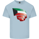 Curled Kuwait Flag Kuwaiti Day Football Kids T-Shirt Childrens Light Blue