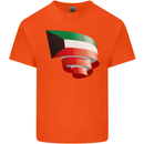 Curled Kuwait Flag Kuwaiti Day Football Kids T-Shirt Childrens Orange